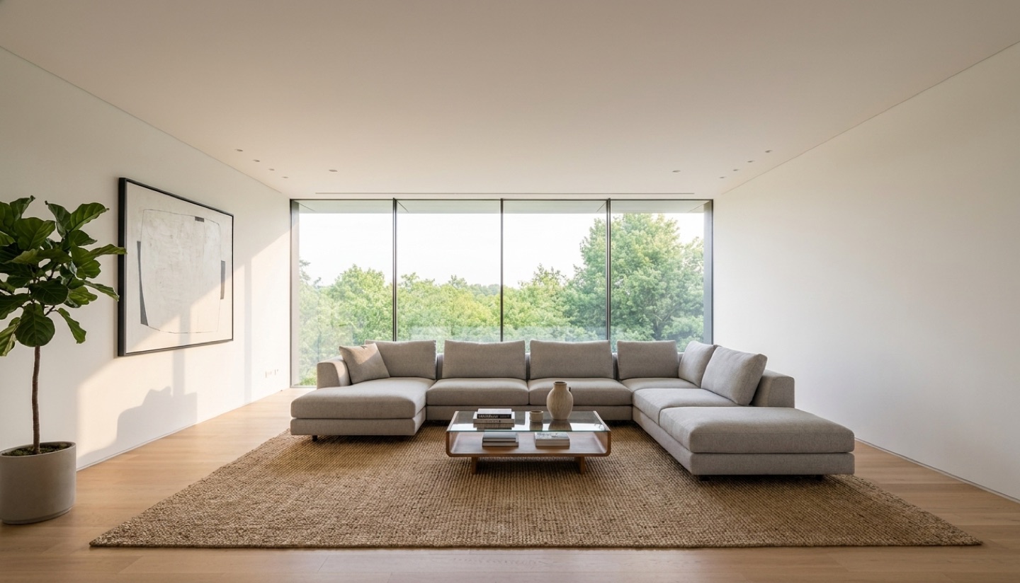 The same room virtually staged